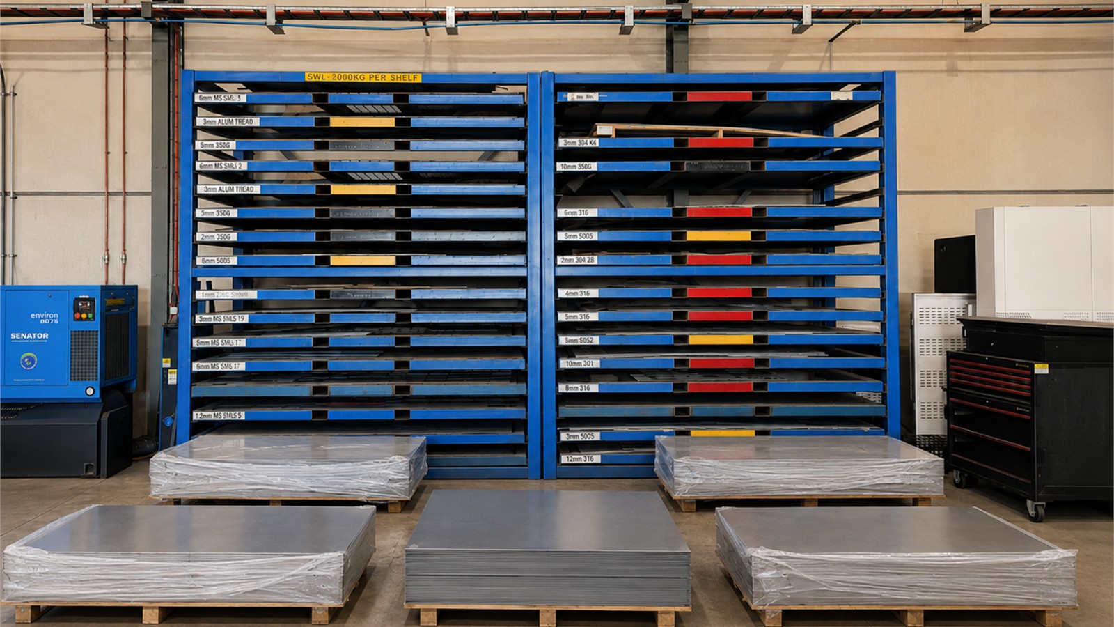 Sheet metal stock prepared for production